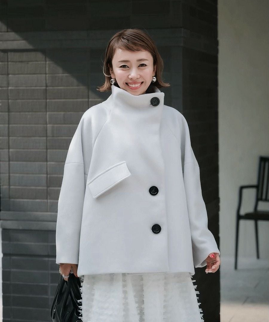 美品★ヴェロフォンナ×アキロンさんコラボ　スタンドカラーコート　チャコールグレー Re.Verofonna(ヴェロフォンナ)公式通販｜◇アキロンコラボスタンド
